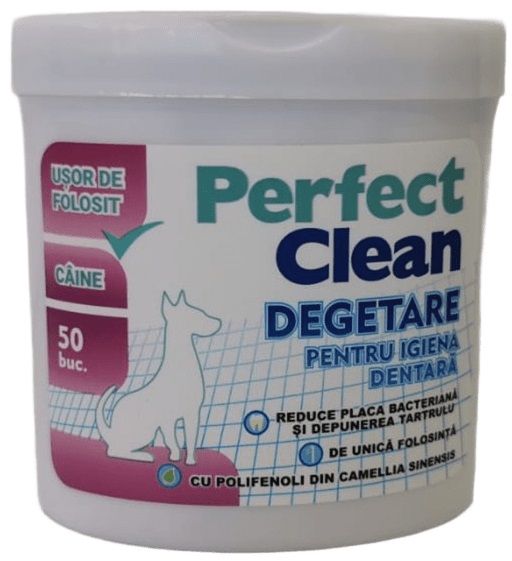 PERFECT CLEAN Degetare Pentru Igiena Dentara a Cainilor, 50 buc.