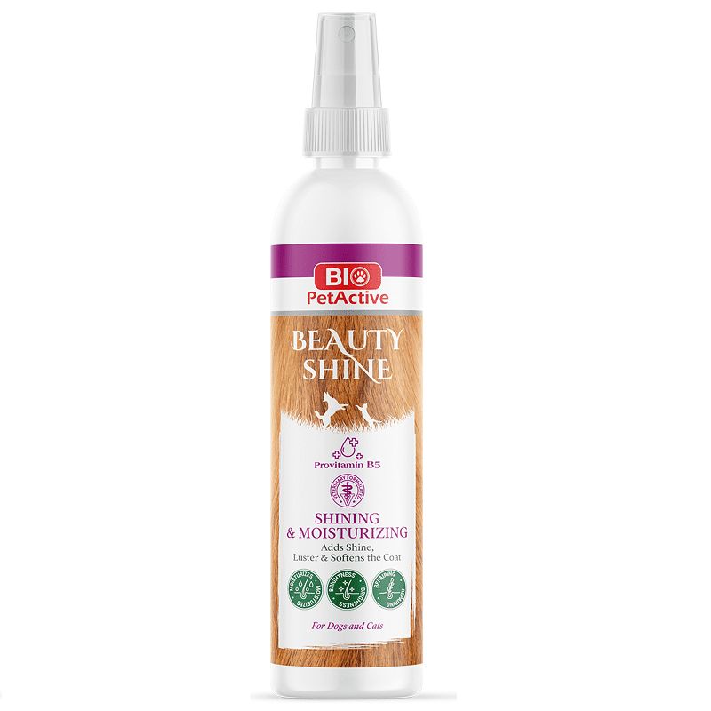 BIO PetActive Beauty Shine 100 ml | Spray pentru Luciu si Hidratare la Caini si Pisici | Descurcare, Netezire si Blana Stralucitoare