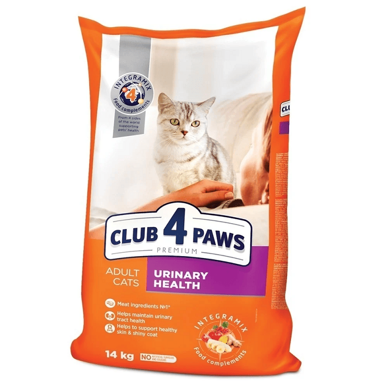 CLUB 4 PAWS Cat Urinary cu Pui 14 kg | Hrana Uscata Premium pentru Pisici Adulte | Suport Tract Urinar