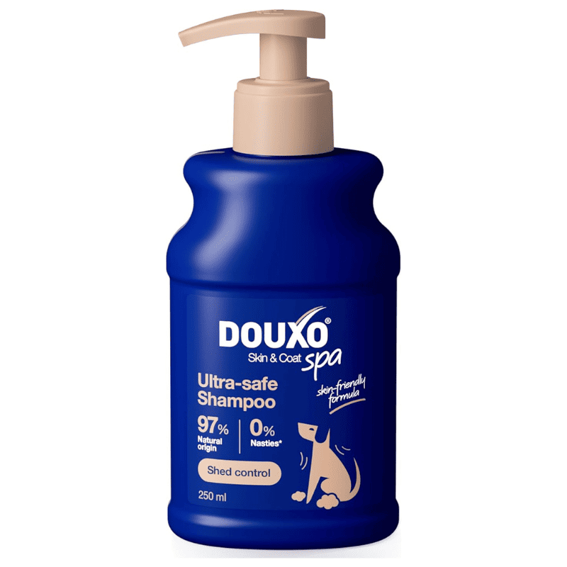 DOUXO SPA Ultra-Safe Dog Shed Control Shampoo 250 ml | Sampon pentru Controlul Caderii Excesive a Parului la Caini | Curatare Delicata si Blana Mai Puternica