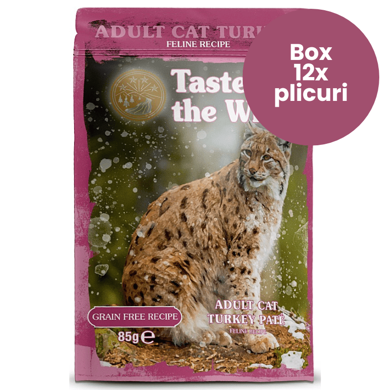 TASTE of the WILD Cat Pouch Adult Box 12x85 g | Hrana Umeda Fara Cereale pentru Pisici Adulte | Pate cu Carne de Curcan si Pui