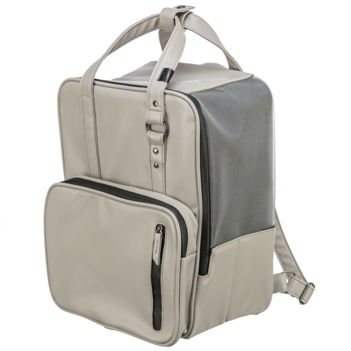 CityStyle Rucsac Pentru Transport Caini, Maxim 8kg, Piele Ecologica Gri, 30x20x40cm