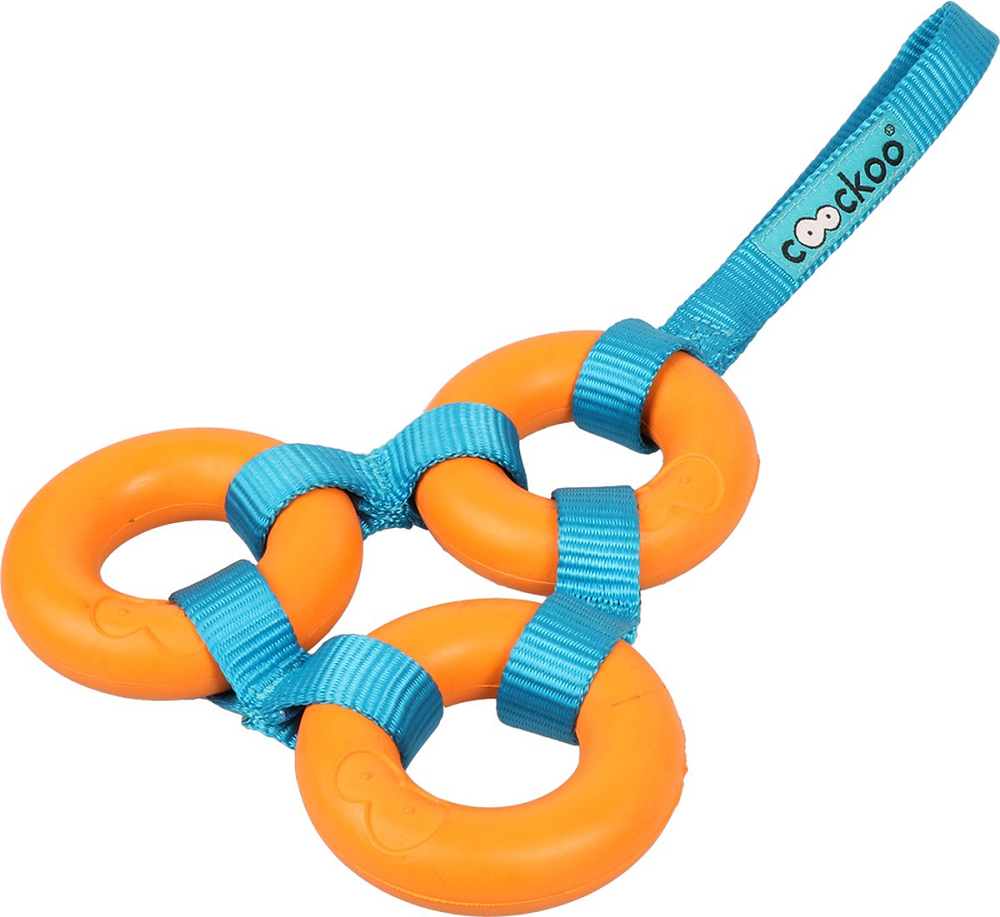 COOCKOO LOOPS Jucarie Pentru Caini, Cauciuc Natural Robust, Portocalie, 26x15x2cm