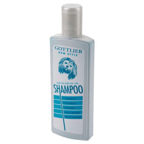 GOTTLIEB Blue Shampoo 300 ml | Sampon pentru Caini cu Blana Alba | Curatare Profunda si Protectie cu Ulei de Nurca