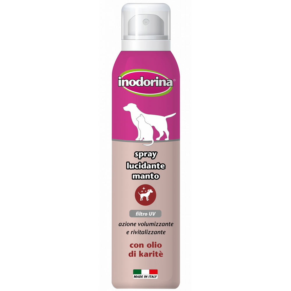INODORINA Fur Brightening, Spray Styling Pentru Volum, Stralucire si Protectie UV, Blana Caini si Pisici, 200ml