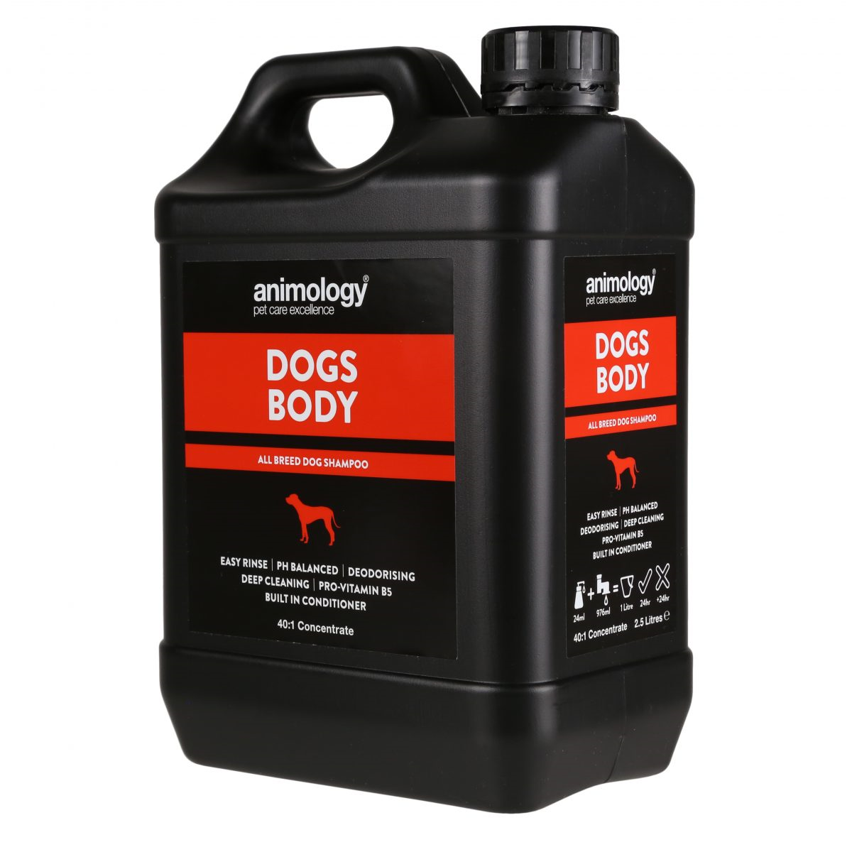 ANIMOLOGY Dogs Body Sampon Vegan Pentru Caini, Concentrat 1:40, Curatare Profunda Blana si Piele 2.5L