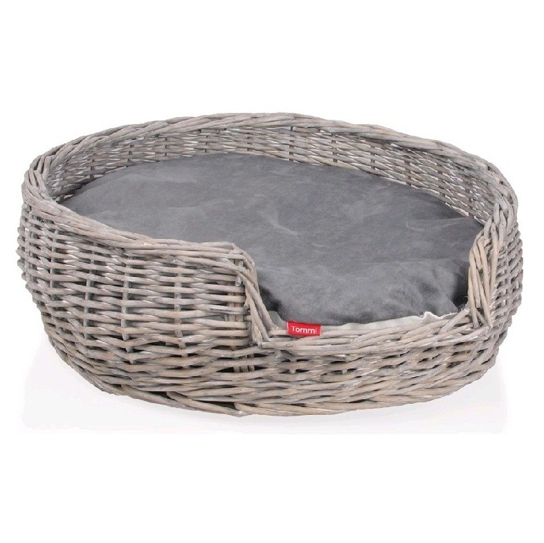 Cos din Nuiele Pentru Caini, Saltea Detasabila, 50x50x17cm