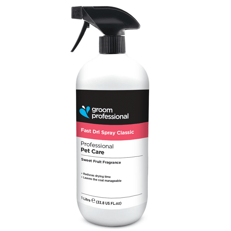 GROOM PROFESSIONAL Fast Dri Classic Spray 1 L | Spray Profesional pentru Uscarea Rapida a Blanii la Caini | Reduce Timpul de Uscare pana la 50% | Finish Neted si Usor de Periat