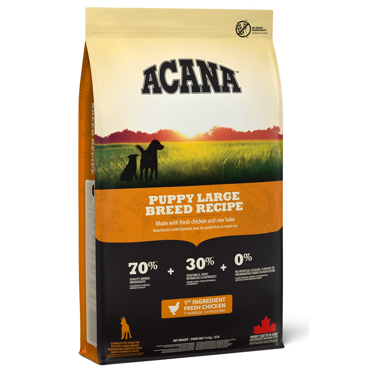 ACANA Heritage Puppy Large Breed, Hrana Uscata Fara Cereale Pentru Caini Juniori Talie Mare, 11.4kg