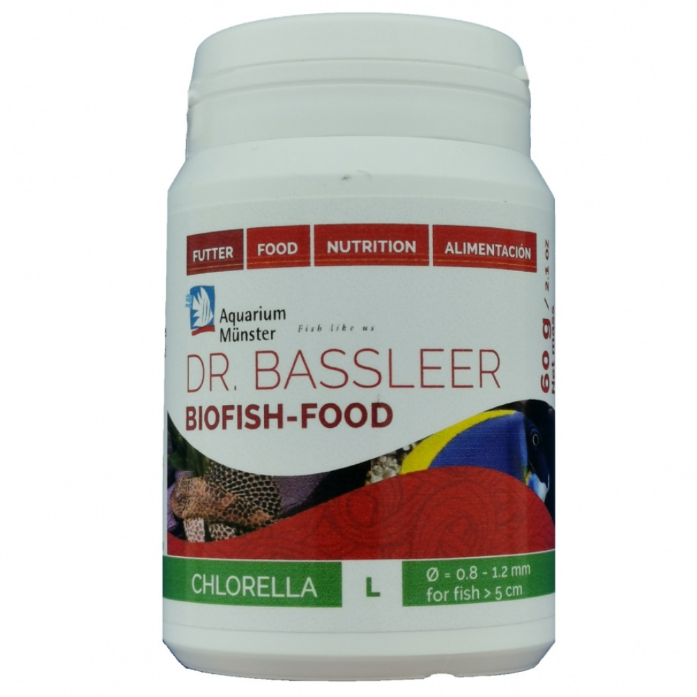 Aquarium Munster DR. BASSLEER Biofish Food Chlorella L, 60 g – Hrană Granulata Premium cu Alge Chlorella pentru Pesti de Acvariu, pentru Imunitate și Vitalitate