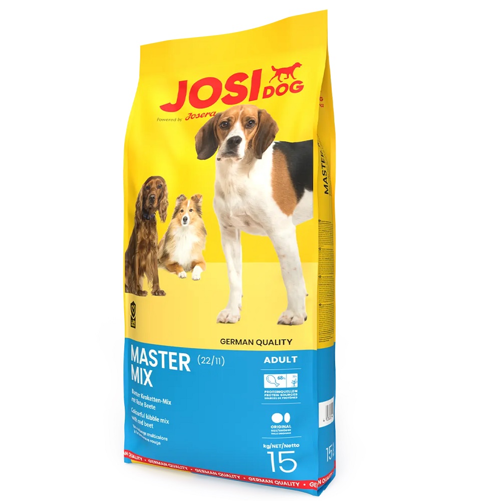 JOSIDOG Master Mix – Hrană Uscată cu Fulgi și Crochete pentru Câini Adulți, 15 kg