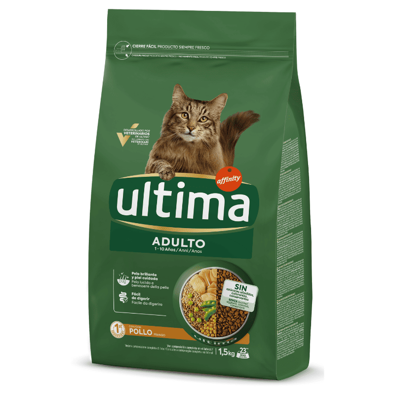 ULTIMA Cat Adult Pui 1.5 kg | Hrană Uscată pentru Pisici Adulte | Suport pentru Energie si Vitalitate