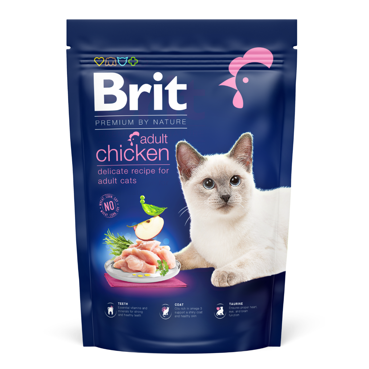 BRIT PREMIUM By Nature Cat Adult, Pui, Hrana Uscata Pisica Adulta, 300g