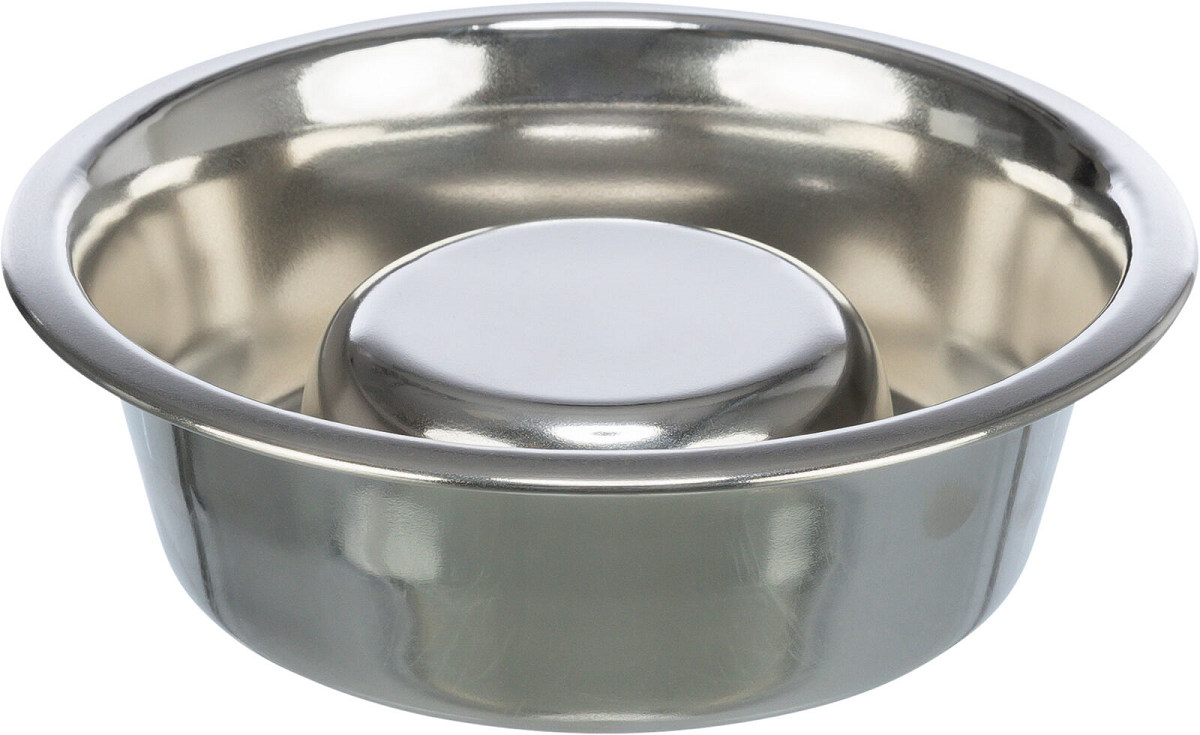 Castron Inox Hranire Lenta Caini, Antiderapant, 600ml | Diametru 17cm