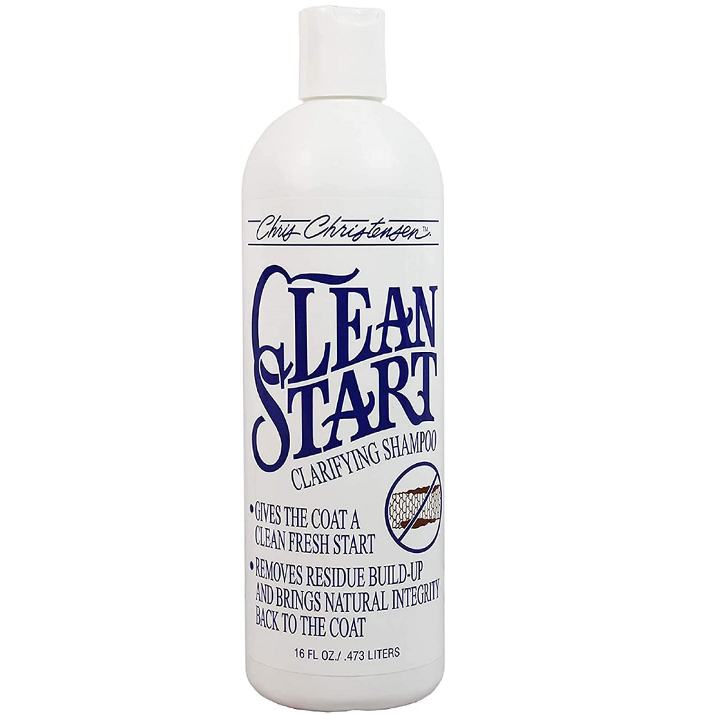 CHRIS CHRISTENSEN Systems Clean Start Clarifying Shampoo 473 ml | Sampon Profesional Clarifiant Concentrat (dilutie16:1) pentru Caini | Curatare Profunda, Eliminarea Depunerilor si Revitalizarea Blanii
