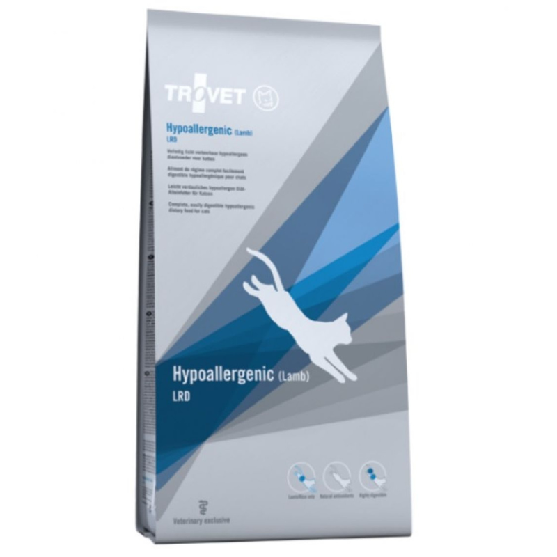TROVET Cat Hypoallergenic LRD - Dieta Veterinara Uscata Hipoalergenica pentru Pisici, cu Miel si Orez, 3 kg