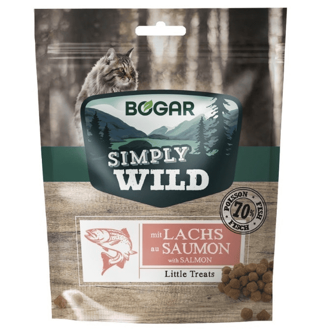 BOGAR Simply Wild Little Treats Somon 60 g | Recompense Moi pentru Pisici Adulte cu 70% Somon