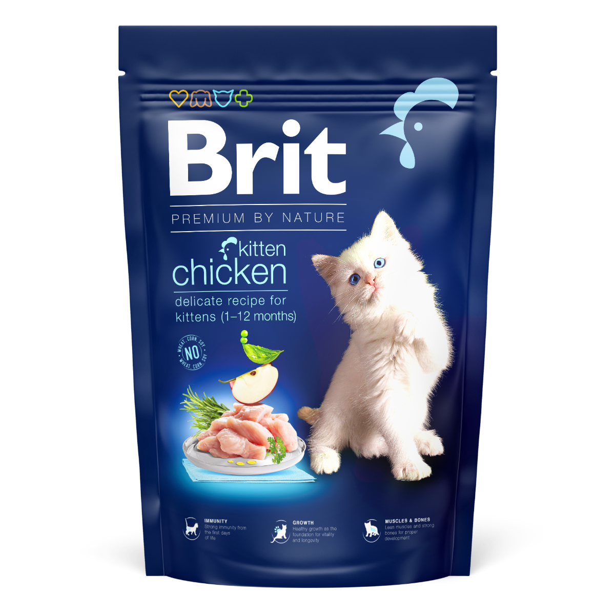 BRIT PREMIUM By Nature Kitten, Pui, Hrana Uscata Pisici Junioare, 300g