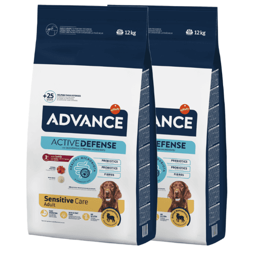 Pachet Economic 2 saci ADVANCE Sensitive Adult, cu Miel, 12 kg | Hrana Uscata Monoproteica pentru Caini | Digestie Sensibila 12kg
