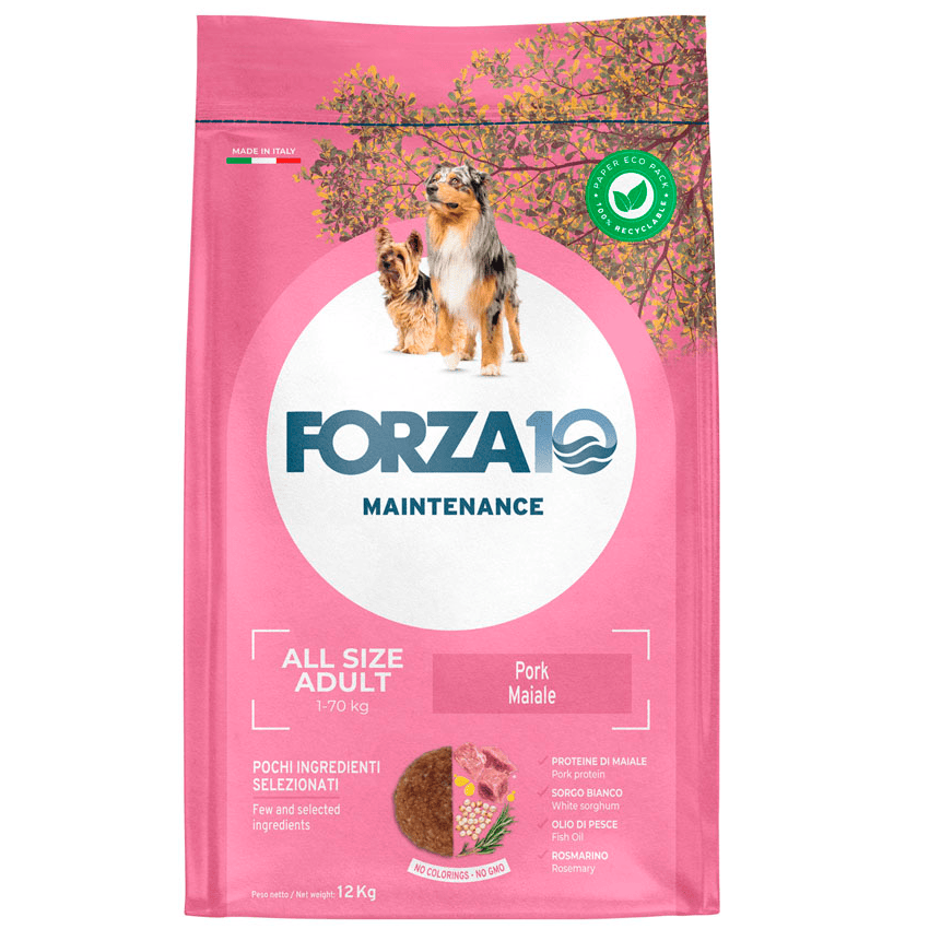 FORZA10 All Size Adult, cu Porc, Hrană Uscată Completa pentru Câini Adulți, 12 kg