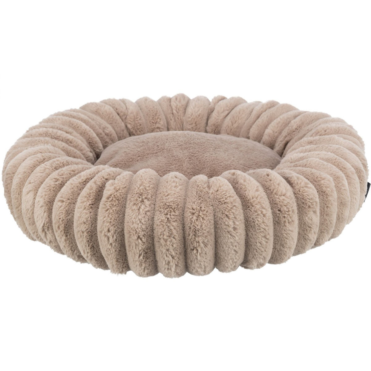 LONNI Culcus Rotund Pentru Caini, Plus Maro Pastel, Husa Detasabila, 60cm