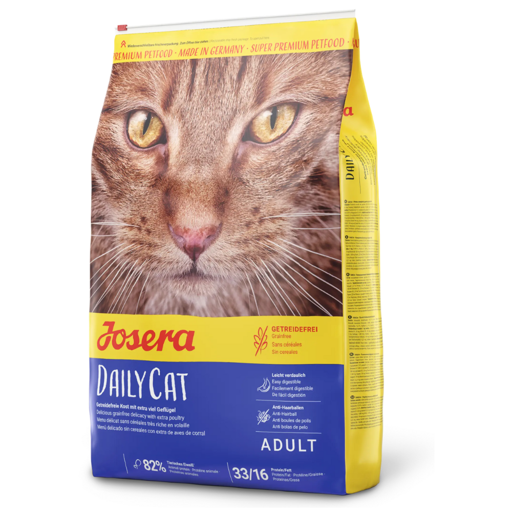 JOSERA DailyCat cu Pui, 10 kg – Hrană Uscată Fara Cereale pentru Pisici Adulte, Digestie Ușoară și Vitalitate