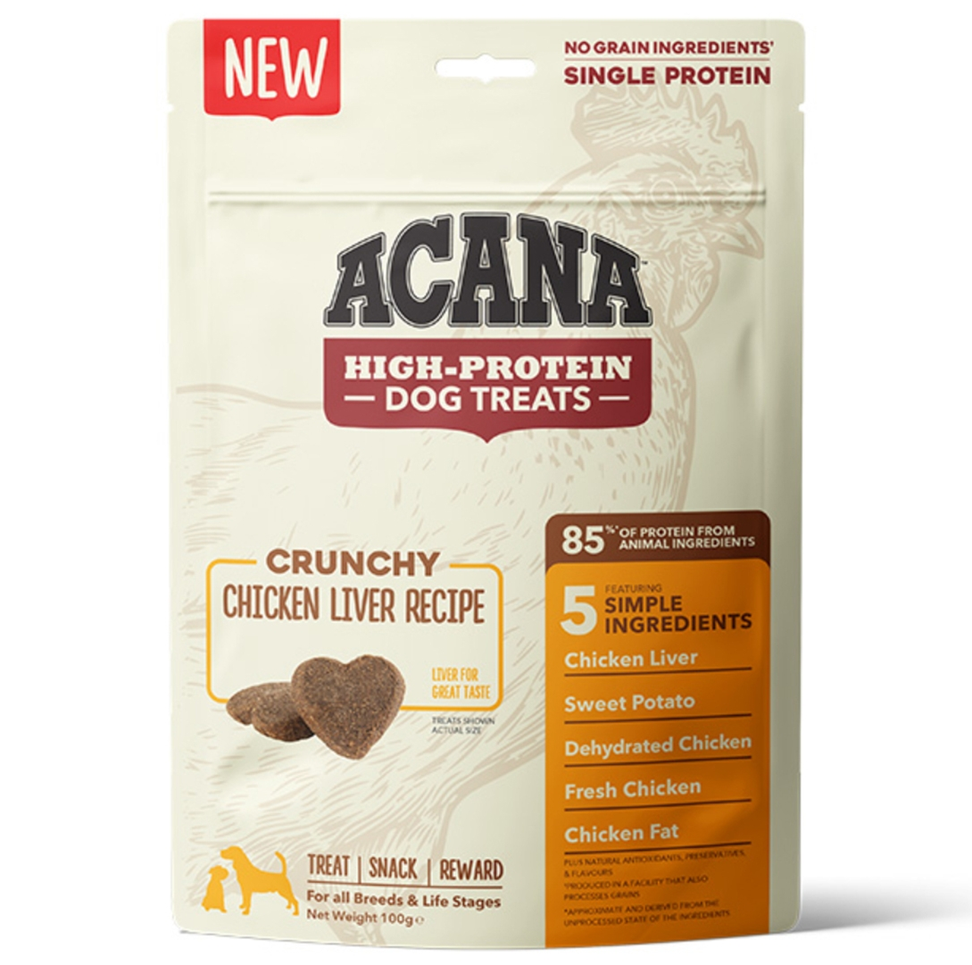 ACANA High Protein Dog Treats, cu Pui, Recompense Monoproteice, Fara Cereale, Caini, 100g