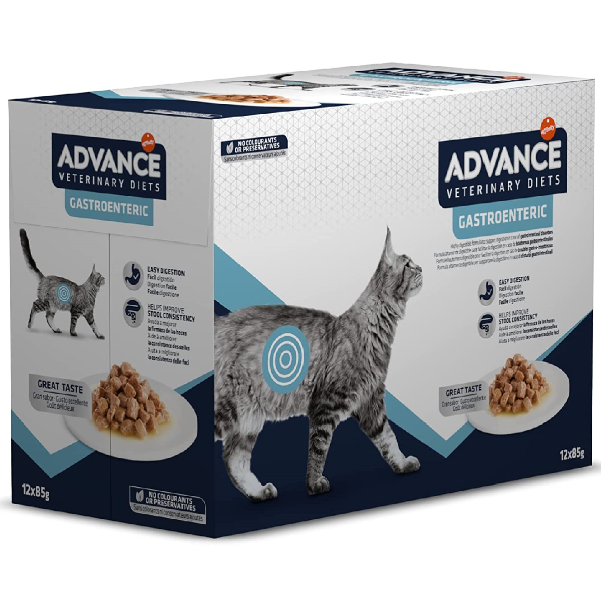 ADVANCE Veterinary Diets Cat Gastroenteric, Bax Plicuri Hrana Umeda Pentru Pisici cu Afectiuni Gastrointestinale, 12x85g
