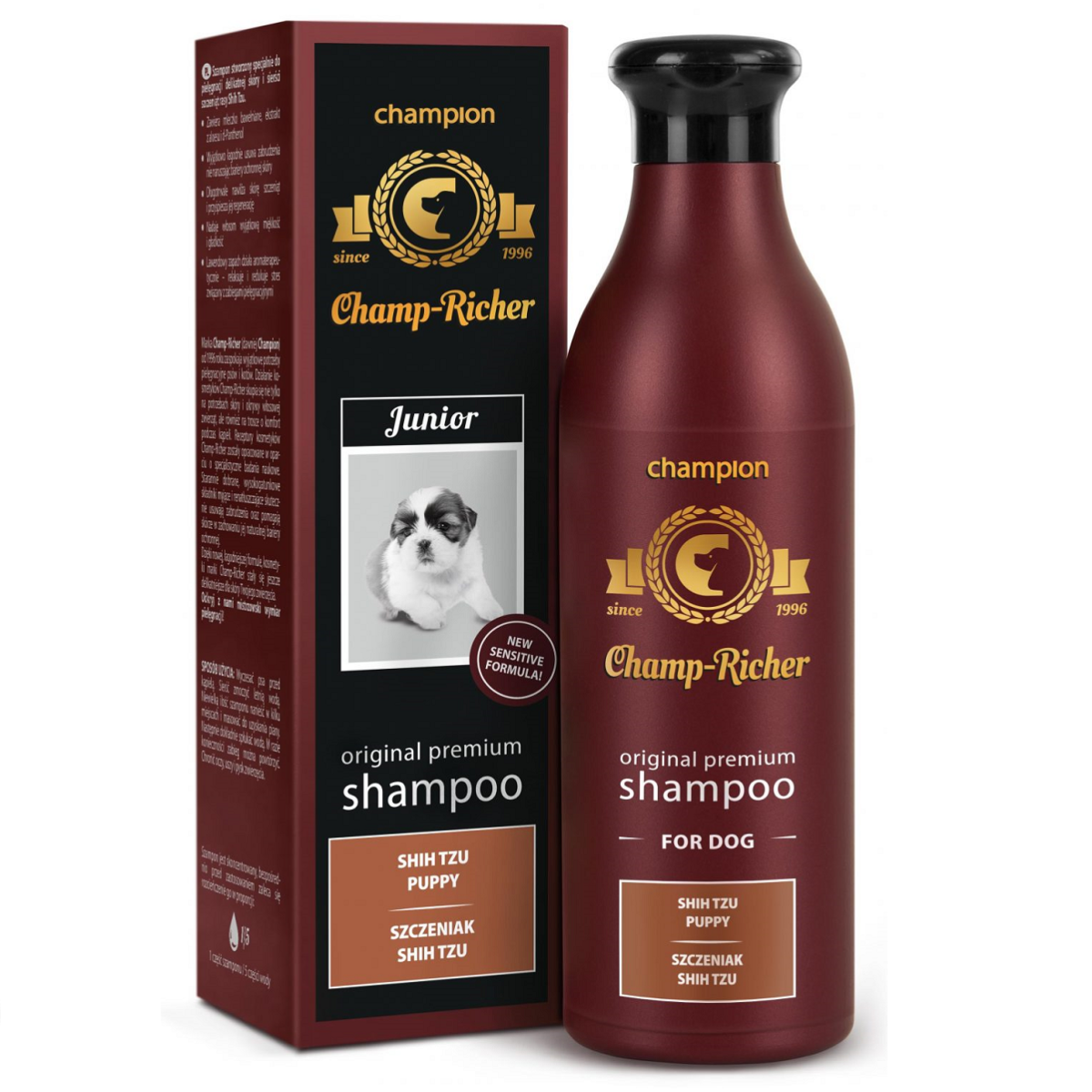 CHAMP RICHER, Sampon Profesional Concentrat 1:5, Pentru Pui Shih Tzu, 250ml