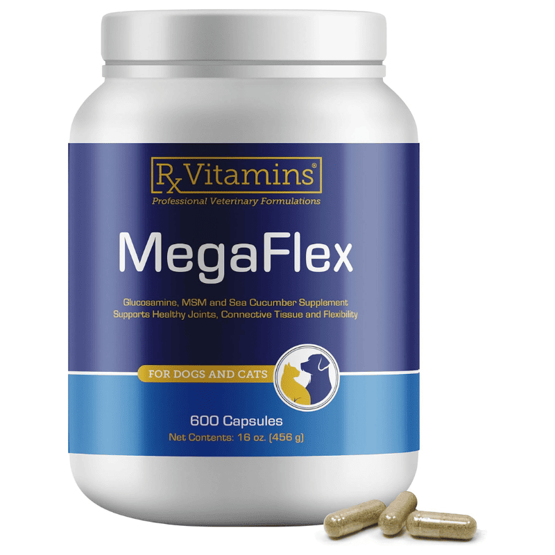 Rx VITAMINS MegaFlex 600 capsule | Supliment pentru Sustinerea Sanatatii Articulatiilor la Caini, Recomandat in Special Taliilor Medii si Mari