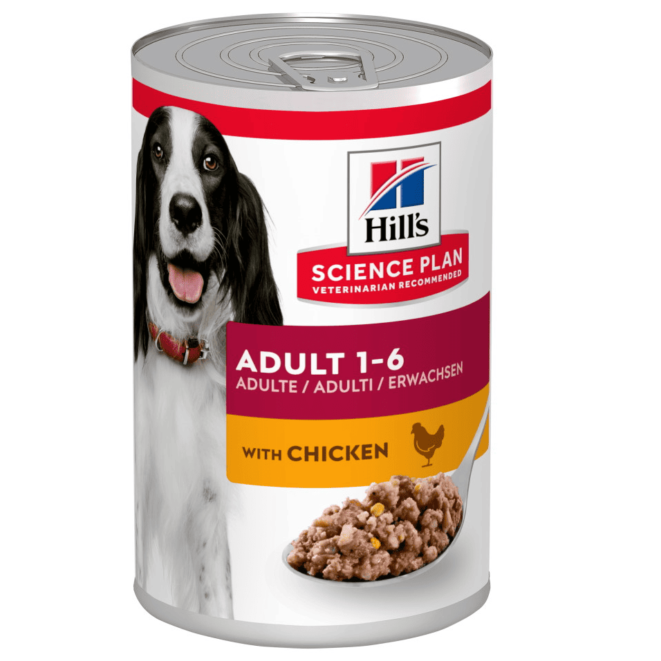HILL'S Science Plan Adult cu Pui, 370 g – Hrană Umedă pentru Câini Adulți (1–6 Ani), Textură Moale și Nutriție Echilibrată