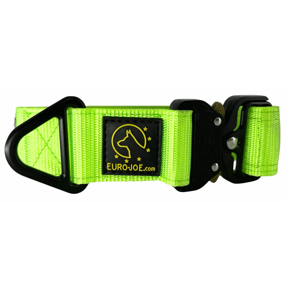 EURO JOE Tactical, Zgarda Nylon Pentru Caini, Verde Neon, Marime XXL 50-73cm