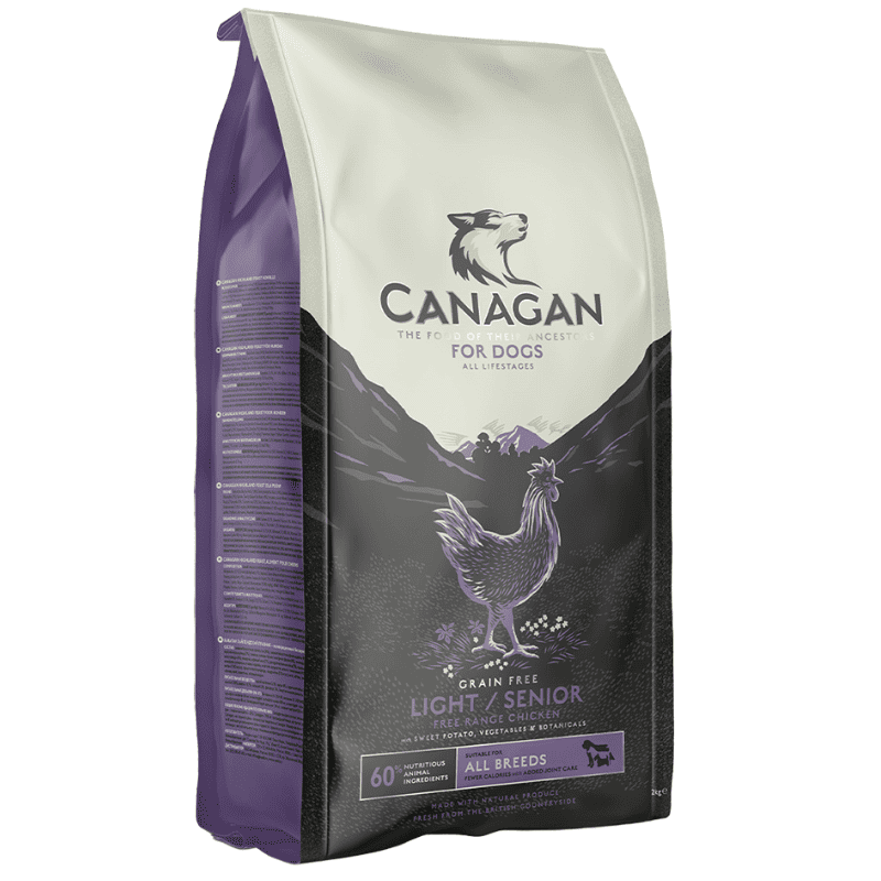 CANAGAN Dog Light / Senior Free-Range Chicken 12 kg | cu Pui | Hrana Uscata fara Cereale pentru Caini Supraponderali sau Varstnici