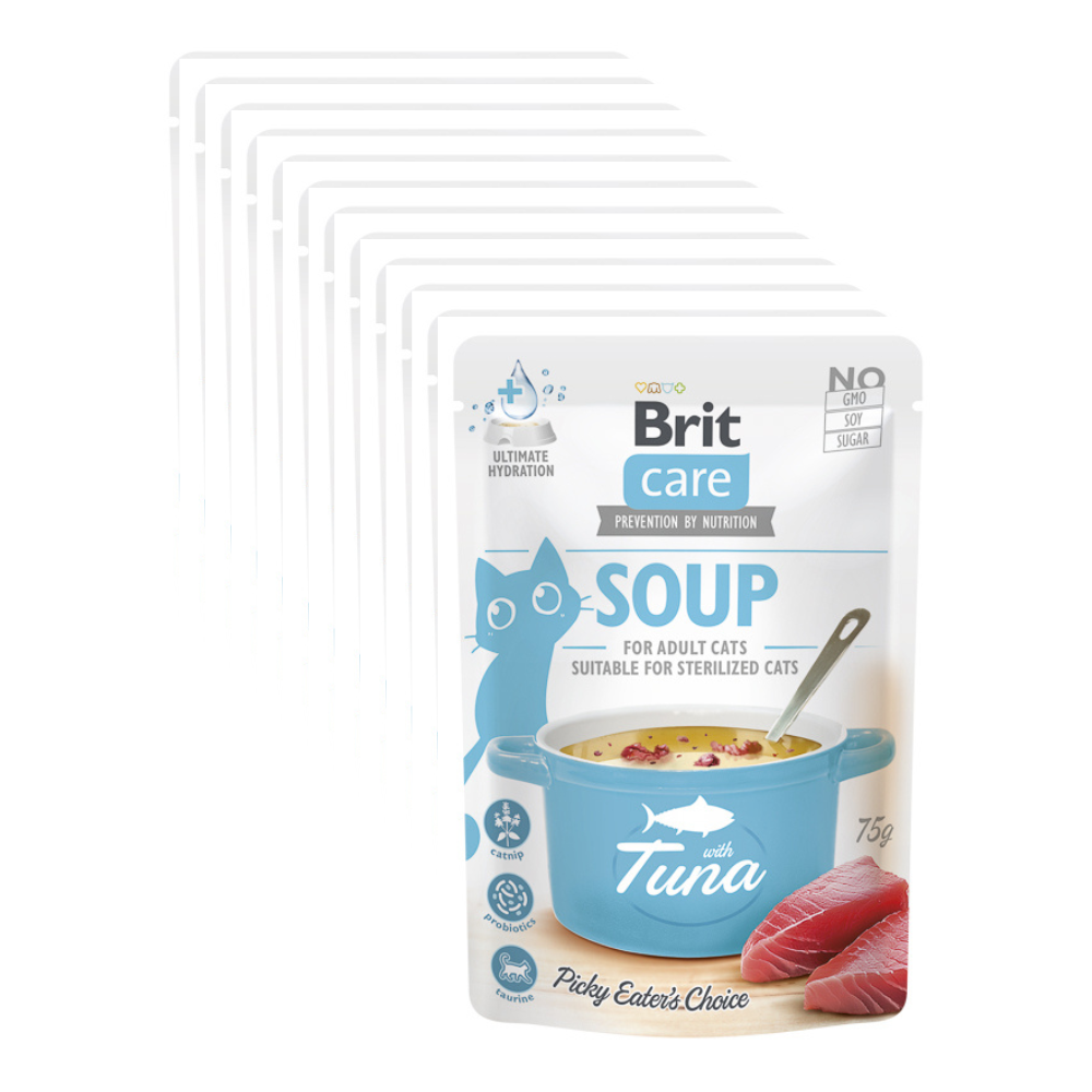 BRIT CARE Cat Soup, cu Ton, Set Plicuri Hrana Umeda Pentru Pisici (supă cremoasă), 12x75g