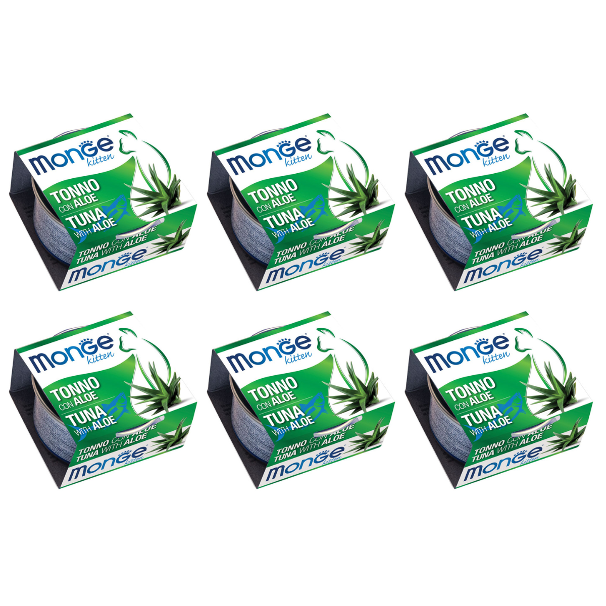 MONGE Fruits Kitten, cu Pui si Aloe, Set Conserve Hrana Umeda Pentru Pisici Junioare, 6x80g