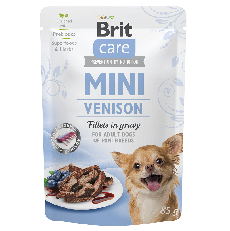 BRIT CARE MINI Vanat, Plic Hrana Umeda Fara Cereale, Caine (fillet carne in sos) 85g
