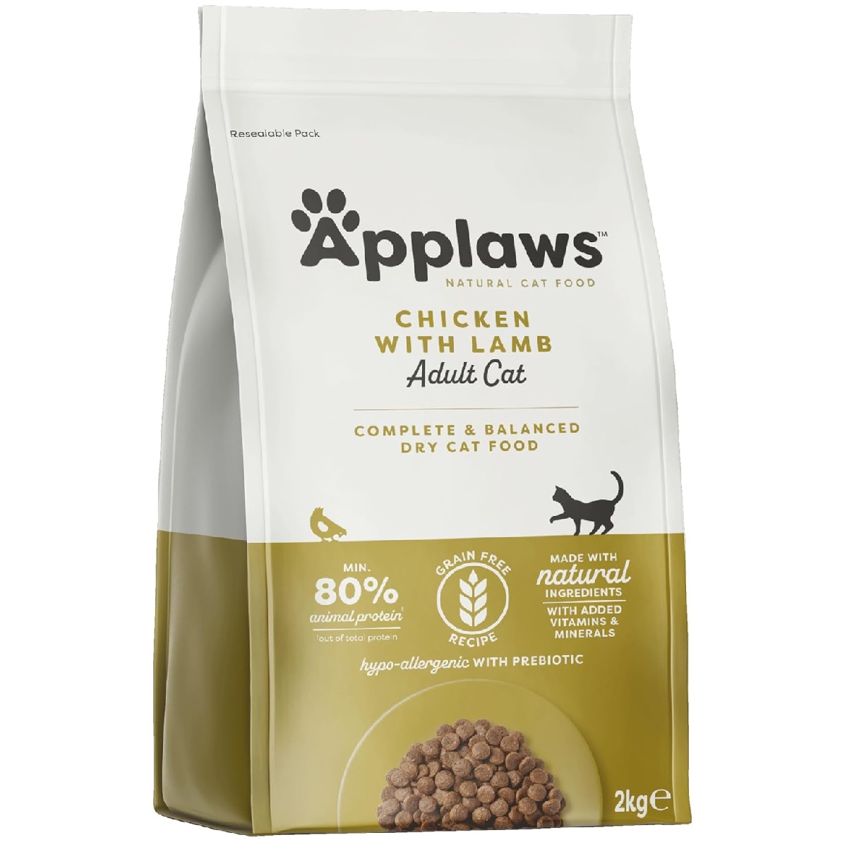 APPLAWS Grain Free Adult,  80% Pui si Miel, Hrana Uscata Pisici, 2kg