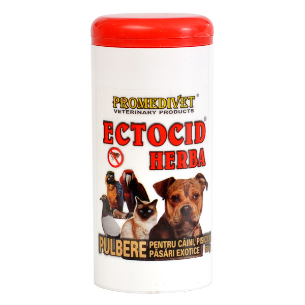 ECTOCID HERBA Pulbere Antiparazitara Pentru Caini | Pisici | Pasari, 50g