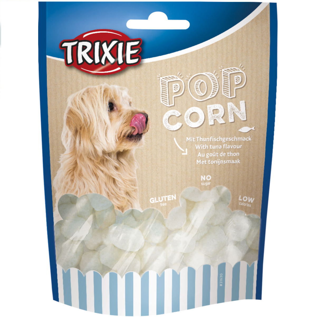 Recompense Hipocalorice Pentru Caini Supraponderali TRIXIE Pop Corn, cu Aroma de Ton, 100g