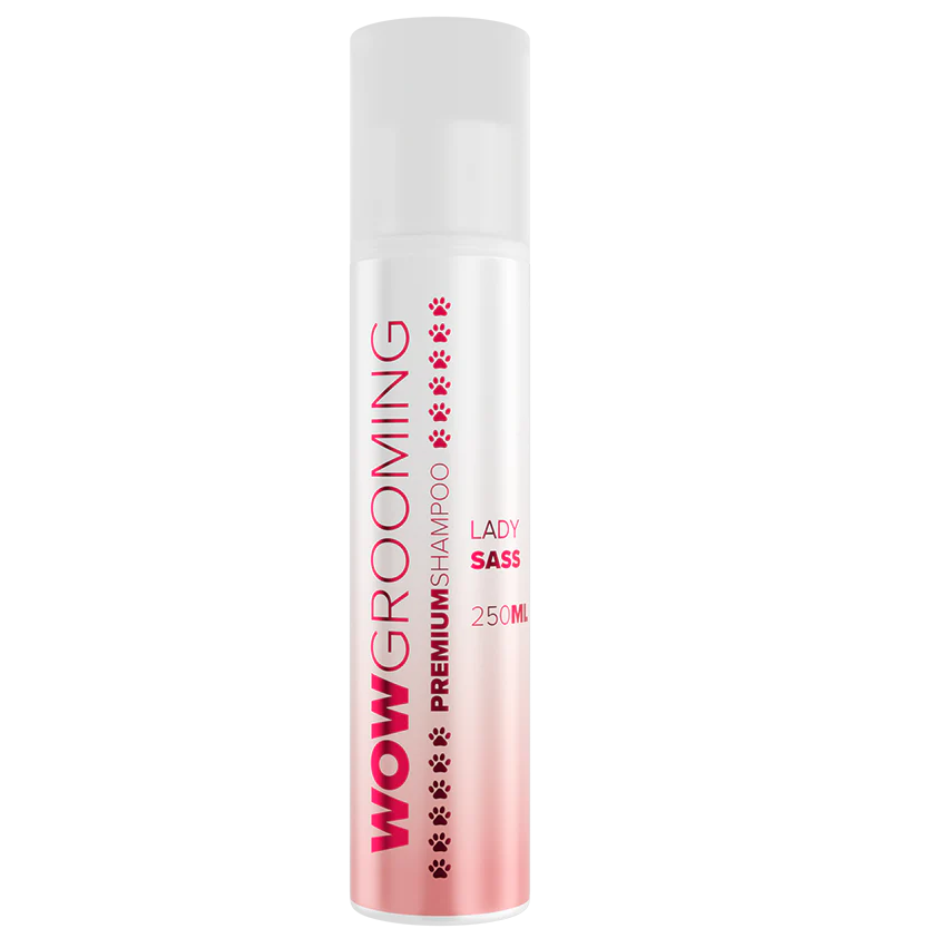 WOW GROOMING Performance Lady Sassy, Sampon Concentrat  1:25, cu Actiune Blanda, Pentru Curatare Profunda Orice Tip de Blana Caine, 250ml