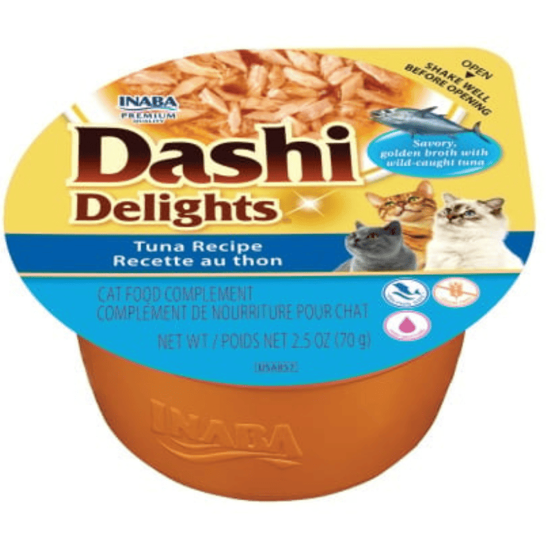 CIAO Dashi Delights Ton 70 g | Hrana Umeda Complementara pentru Pisici | Bucatele de Peste in Supa Dashi, Delicioasa si Hidratanta, Fara Cereale