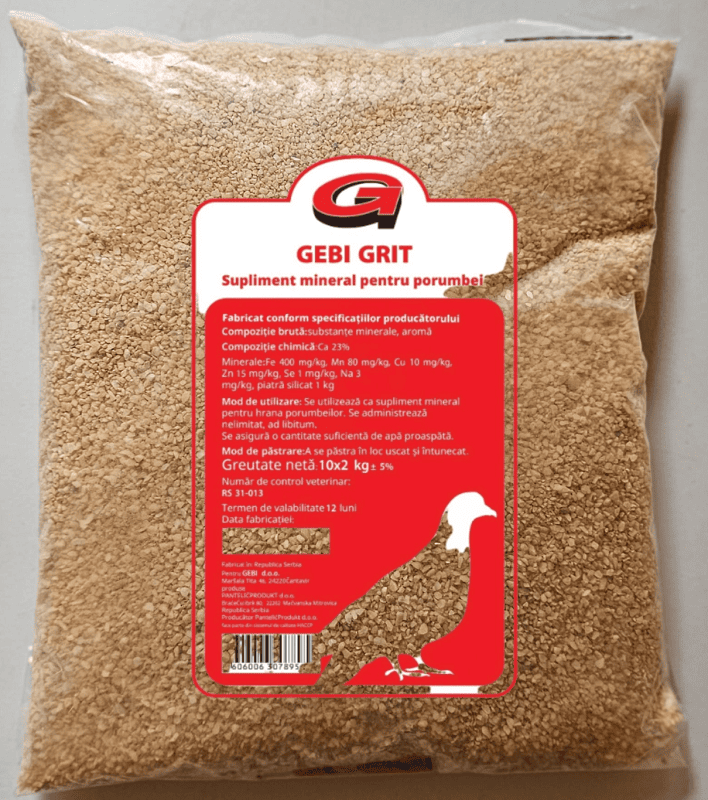 GEBI Grit Mineral pentru Porumbei 2 kg | Supliment cu Calciu si Oligoelemente Esentiale