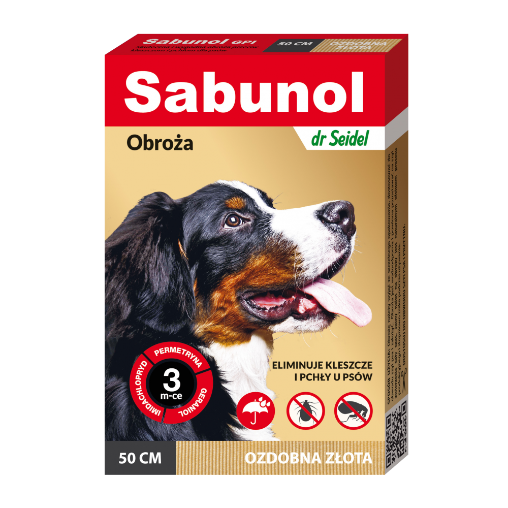 SABUNOL GPI Black Zgarda Antiparazitara, Protectie 3 Luni, Pentru Caini Talie Medie 10-25kg | 50cm