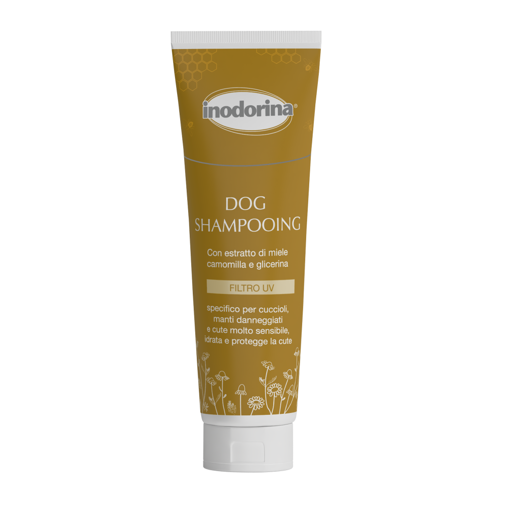 INODORINA Dog Shampooing, Sampon Antiseptic Pentru Caini, cu Clorhexidina, Orice tip de Blana, 250ml