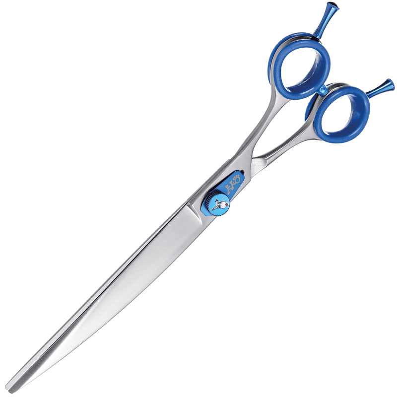 GROOM PROFESSIONAL Kc800C Blue Quartz 8 Inch | Foarfecă Profesională Curbă 20,32 cm pentru Grooming Câini și Pisici