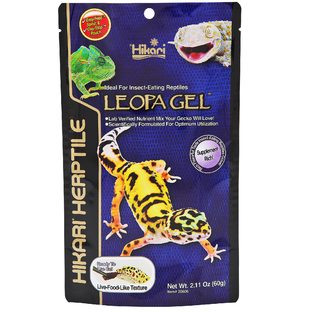HIKARI LeopaGel, 60 g – Hrana Completa Gel pentru Gecko Leopard,  Gecko Tokay, Red-Eyed Crocodile Skink, Cameleoni si Alte Reptile Insectivore