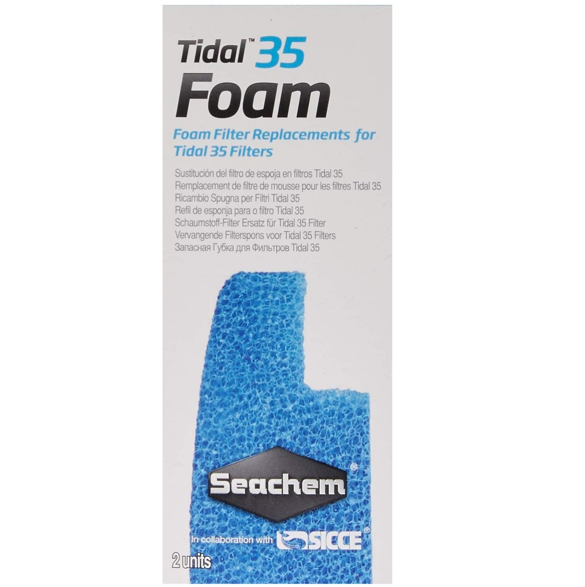 SEACHEM Tidal 35 Foam, Bureti de Inlocuire, set 2buc