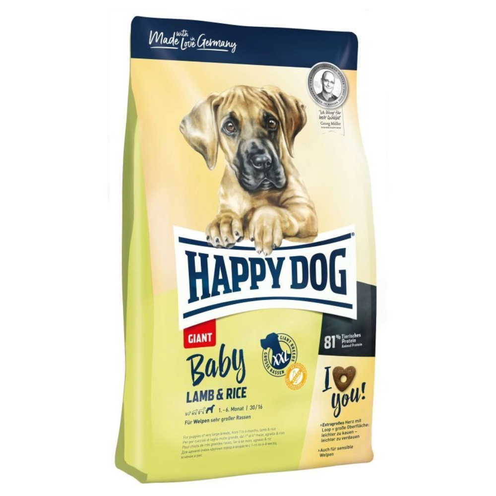 HAPPY DOG Baby Giant, cu Miel si Orez – Hrană Uscata Fără Gluten pentru Căței din Rase Mari și Gigant, 15kg (1–6 Luni), 