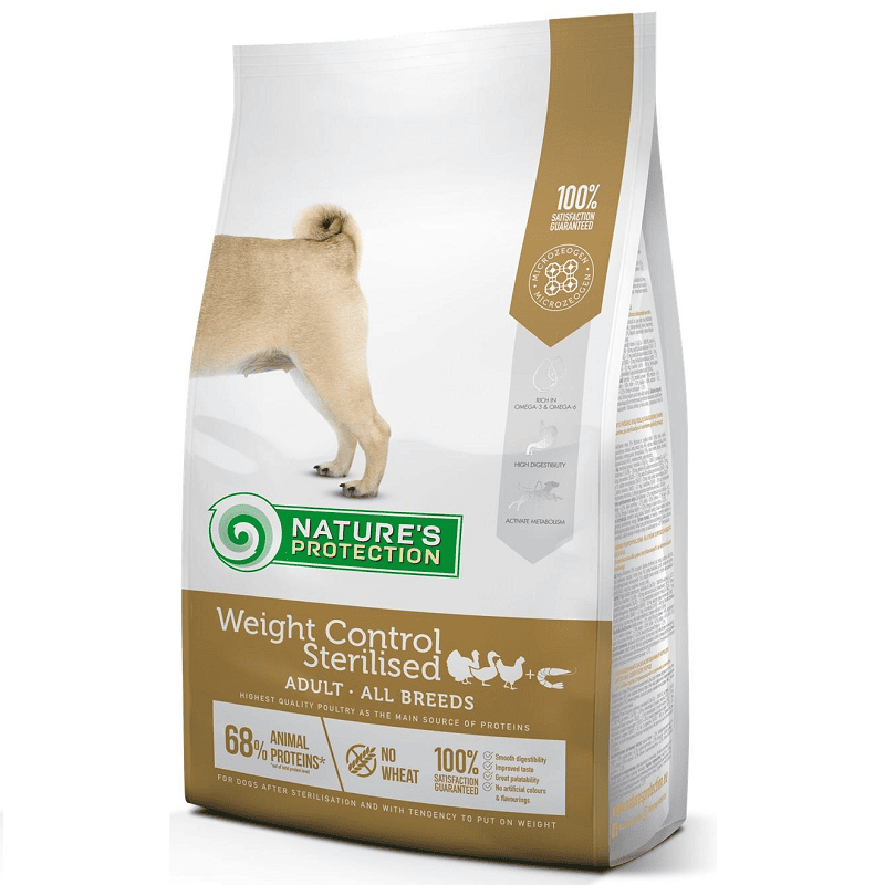 NATURE'S PROTECTION Dog Weight Control Sterilised cu Pasare si Krill 12 kg | Hrana Uscata Super Premium pentru Caini Adulti