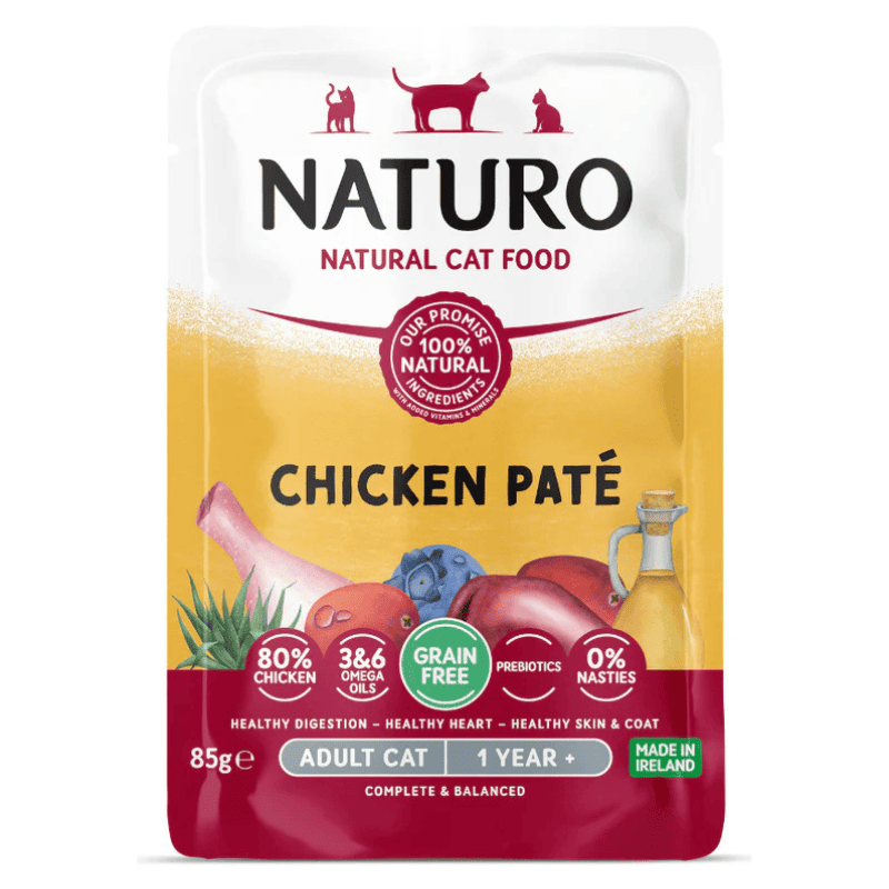 NATURO Adult Cat Grain Free Pate cu Pui 85 g | Hrana Umeda Completa fara Cereale 100% Naturala pentru Pisici Adulte